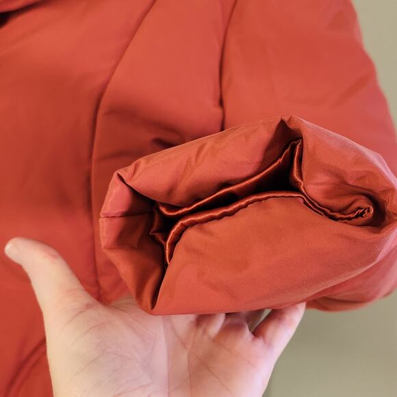 TALBOTS Coral Down Puffer Jacket with Shawl Collar, Size Small - Picture 7 of 13